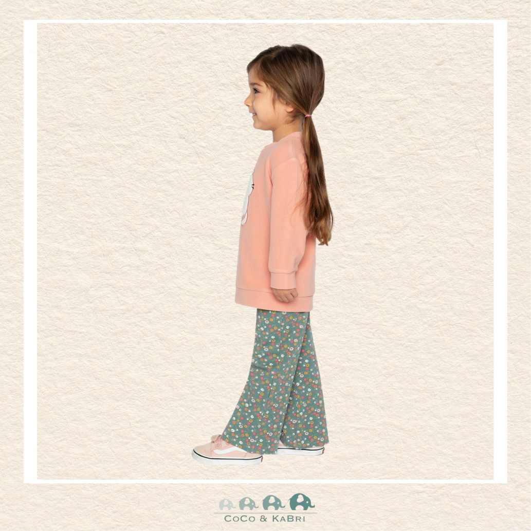 Deux Par Deux - Cat Sweatshirt with Floral Leggings, CoCo & KaBri Children's Boutique, Brooks Alberta Canada