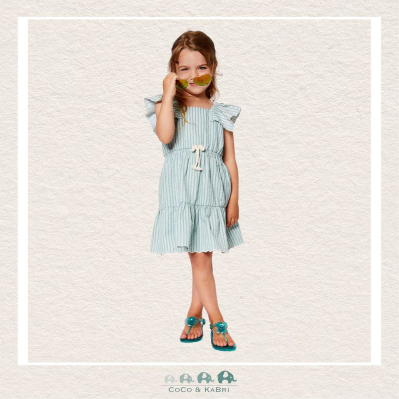 🇨🇦 Deux Par Deux Chambray Dress With Embroidery Pastel Turquoise, CoCo & KaBri Children's Boutique