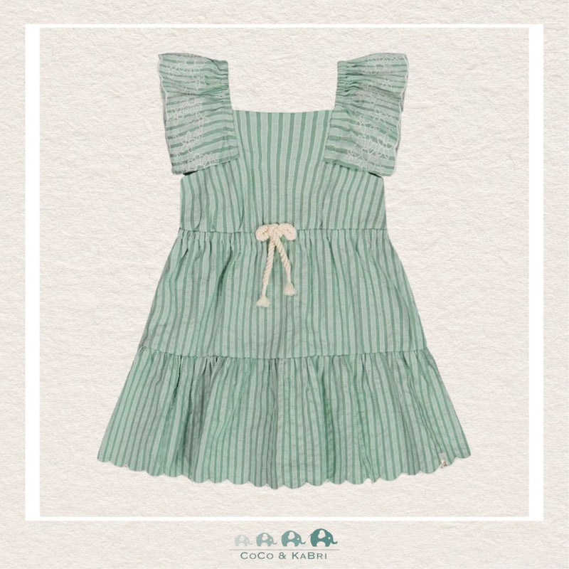 🇨🇦 Deux Par Deux Chambray Dress With Embroidery Pastel Turquoise, CoCo & KaBri Children's Boutique