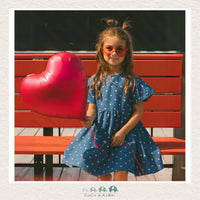 🇨🇦 Deux Par Deux Chambray Dress With Printed Hearts, CoCo & KaBri Children's Boutique