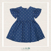 🇨🇦 Deux Par Deux Chambray Dress With Printed Hearts, CoCo & KaBri Children's Boutique