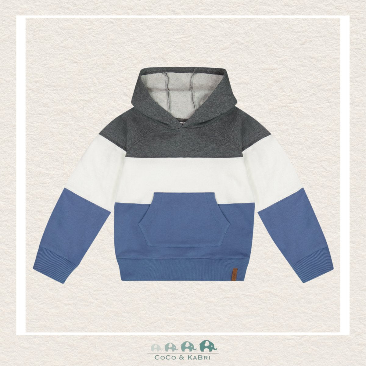 🇨🇦 Deux Par Deux: Color Block Hooded Fleece Sweatshirt - Blue, CoCo & KaBri Children's Boutique