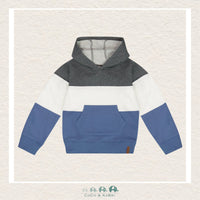 🇨🇦 Deux Par Deux: Color Block Hooded Fleece Sweatshirt - Blue, CoCo & KaBri Children's Boutique