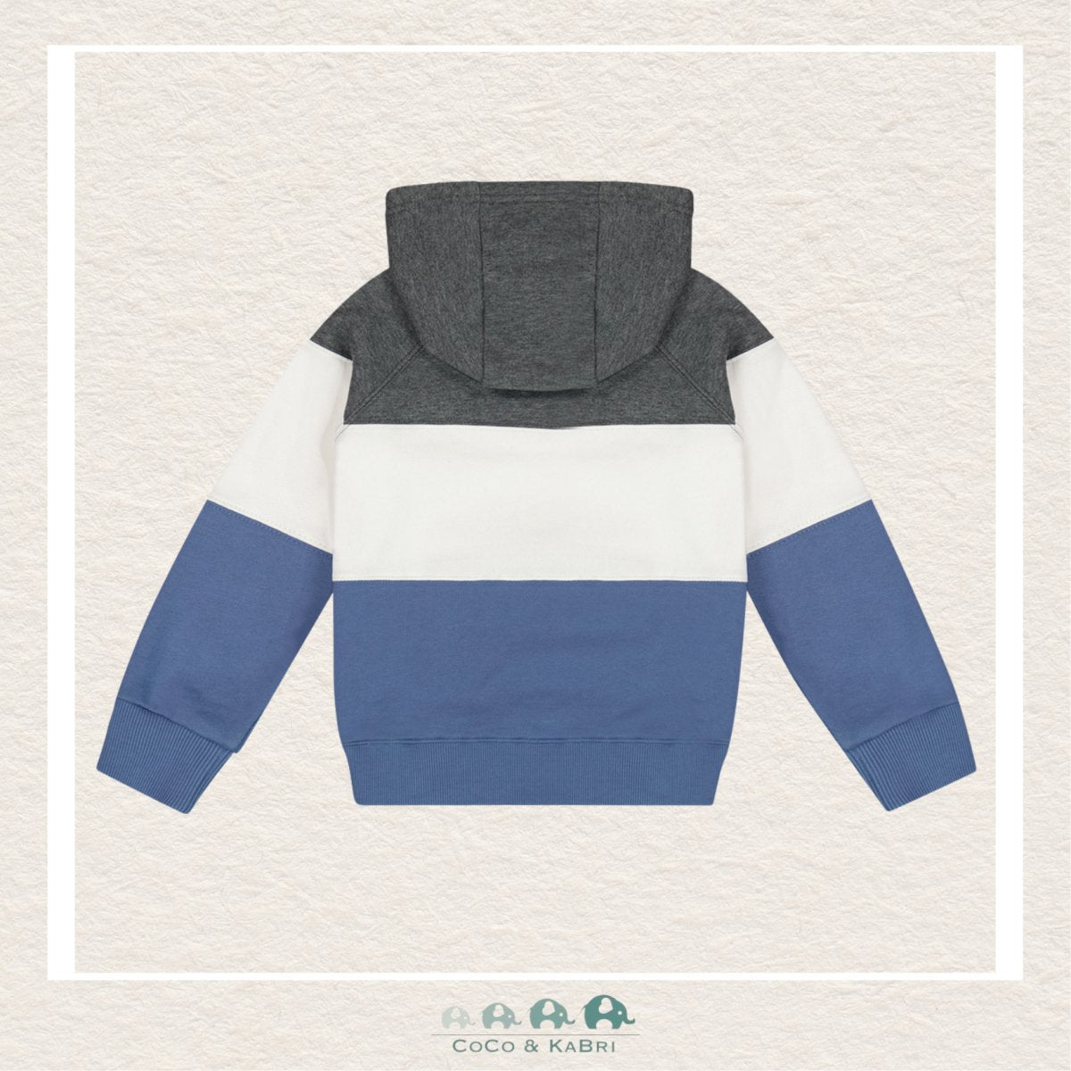🇨🇦 Deux Par Deux: Color Block Hooded Fleece Sweatshirt - Blue, CoCo & KaBri Children's Boutique