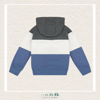 🇨🇦 Deux Par Deux: Color Block Hooded Fleece Sweatshirt - Blue, CoCo & KaBri Children's Boutique
