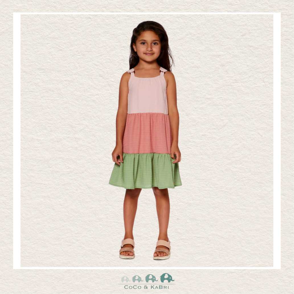 🇨🇦 Deux Par Deux Color Block Peasant Dress, CoCo & KaBri Children's Boutique