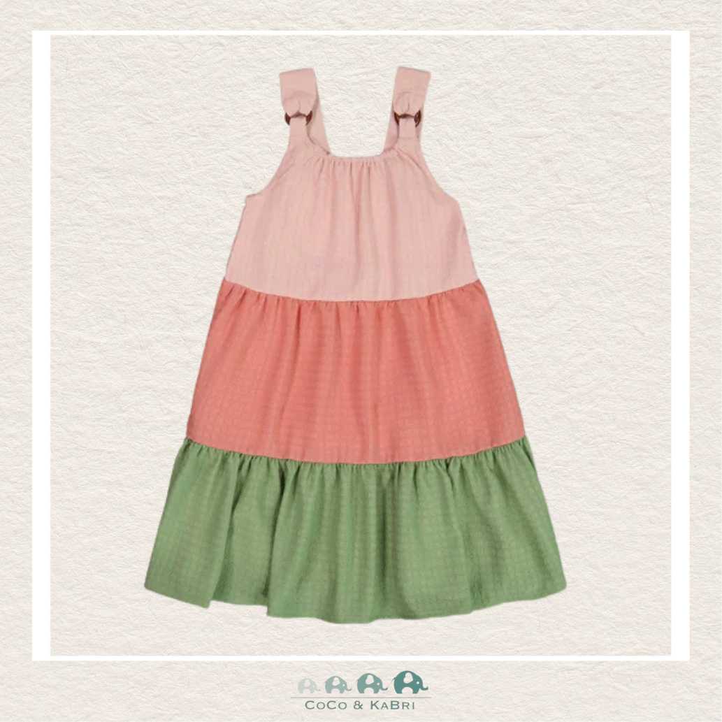 🇨🇦 Deux Par Deux Color Block Peasant Dress, CoCo & KaBri Children's Boutique