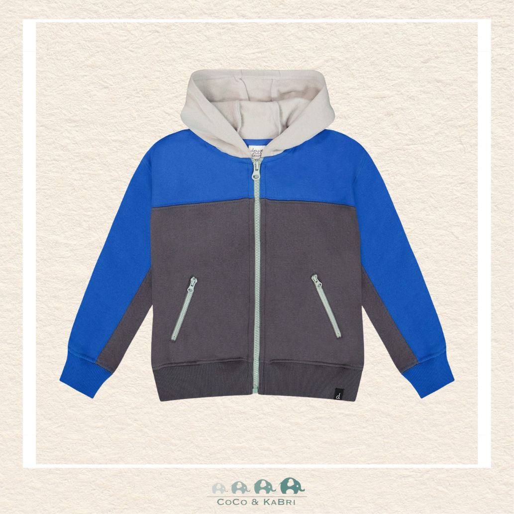 🇨🇦Deux Par Deux Color Blocked Zip Front Fleece Hoodie, CoCo & KaBri Children's Boutique