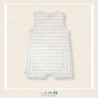 🇨🇦 Deux Par Deux Cotton Striped Romper White And Grey Stripes, CoCo & KaBri Children's Boutique, Brooks Alberta Canada