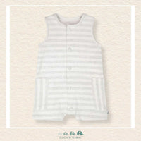 🇨🇦 Deux Par Deux Cotton Striped Romper White And Grey Stripes, CoCo & KaBri Children's Boutique, Brooks Alberta Canada