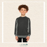 Deux par Deux: Flat Back Rib Sweatshirt Grey, CoCo & KaBri Children's Boutique, Brooks Alberta Canada