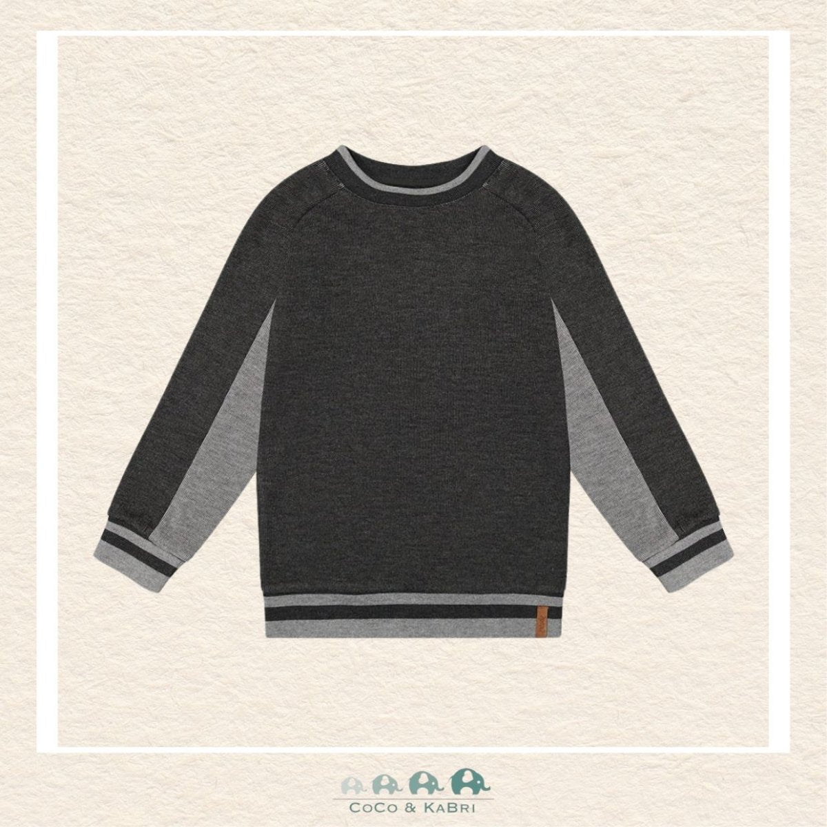 Deux par Deux: Flat Back Rib Sweatshirt Grey, CoCo & KaBri Children's Boutique, Brooks Alberta Canada