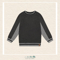 Deux par Deux: Flat Back Rib Sweatshirt Grey, CoCo & KaBri Children's Boutique, Brooks Alberta Canada