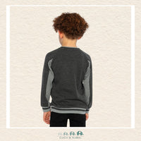 Deux par Deux: Flat Back Rib Sweatshirt Grey, CoCo & KaBri Children's Boutique, Brooks Alberta Canada