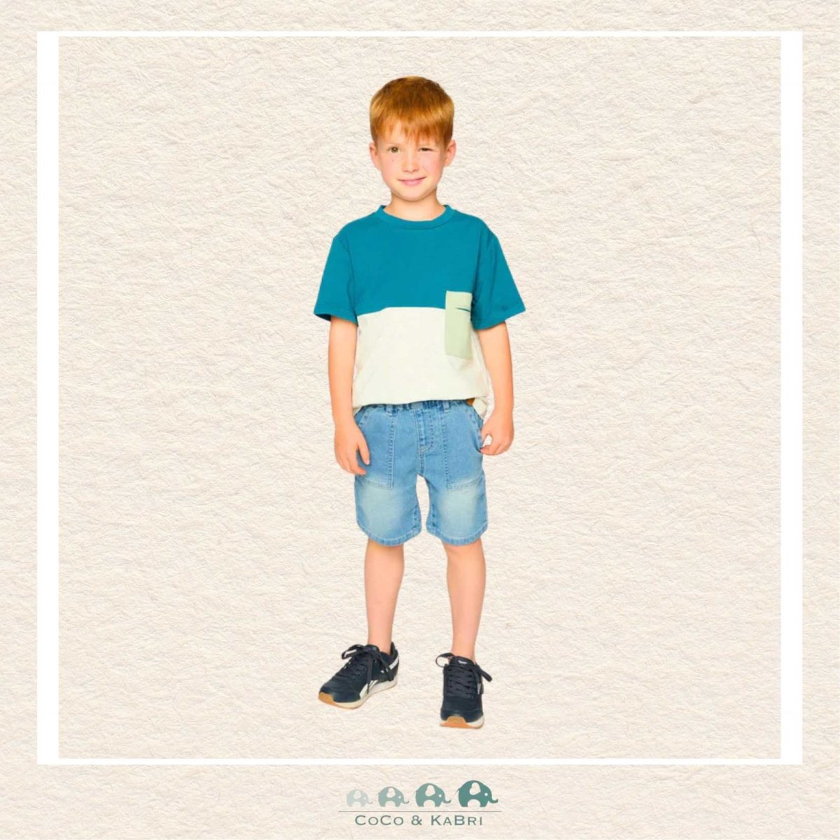 🇨🇦 Deux Par Deux: French Terry LIght Blue Denim Shorts, CoCo & KaBri Children's Boutique, Brooks Alberta Canada