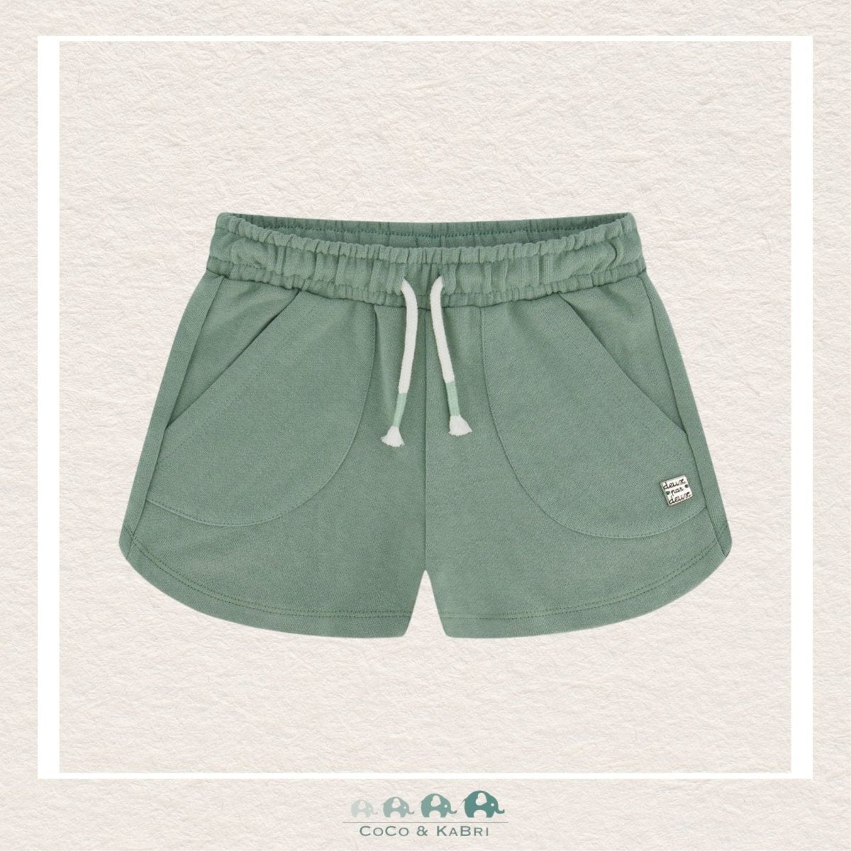 🇨🇦 Deux Par Deux: French Terry Short Olive Green, CoCo & KaBri Children's Boutique