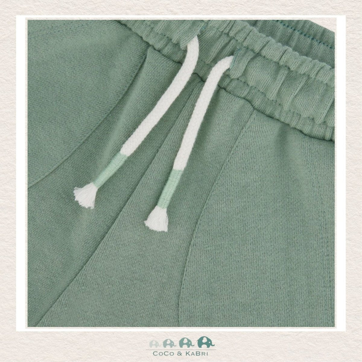 🇨🇦 Deux Par Deux: French Terry Short Olive Green, CoCo & KaBri Children's Boutique