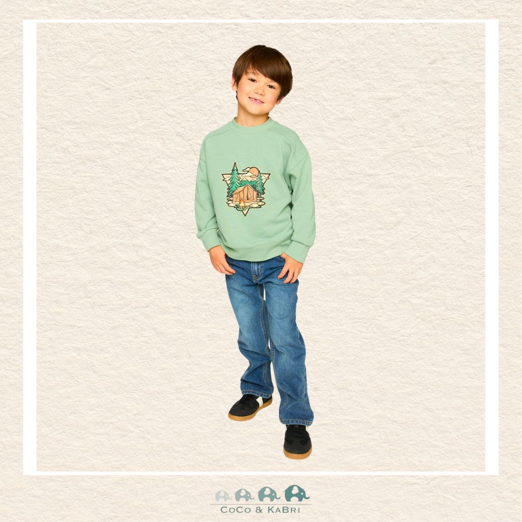 🇨🇦 Deux Par Deux: French Terry Sweatshirt Pale Green, CoCo & KaBri Children's Boutique