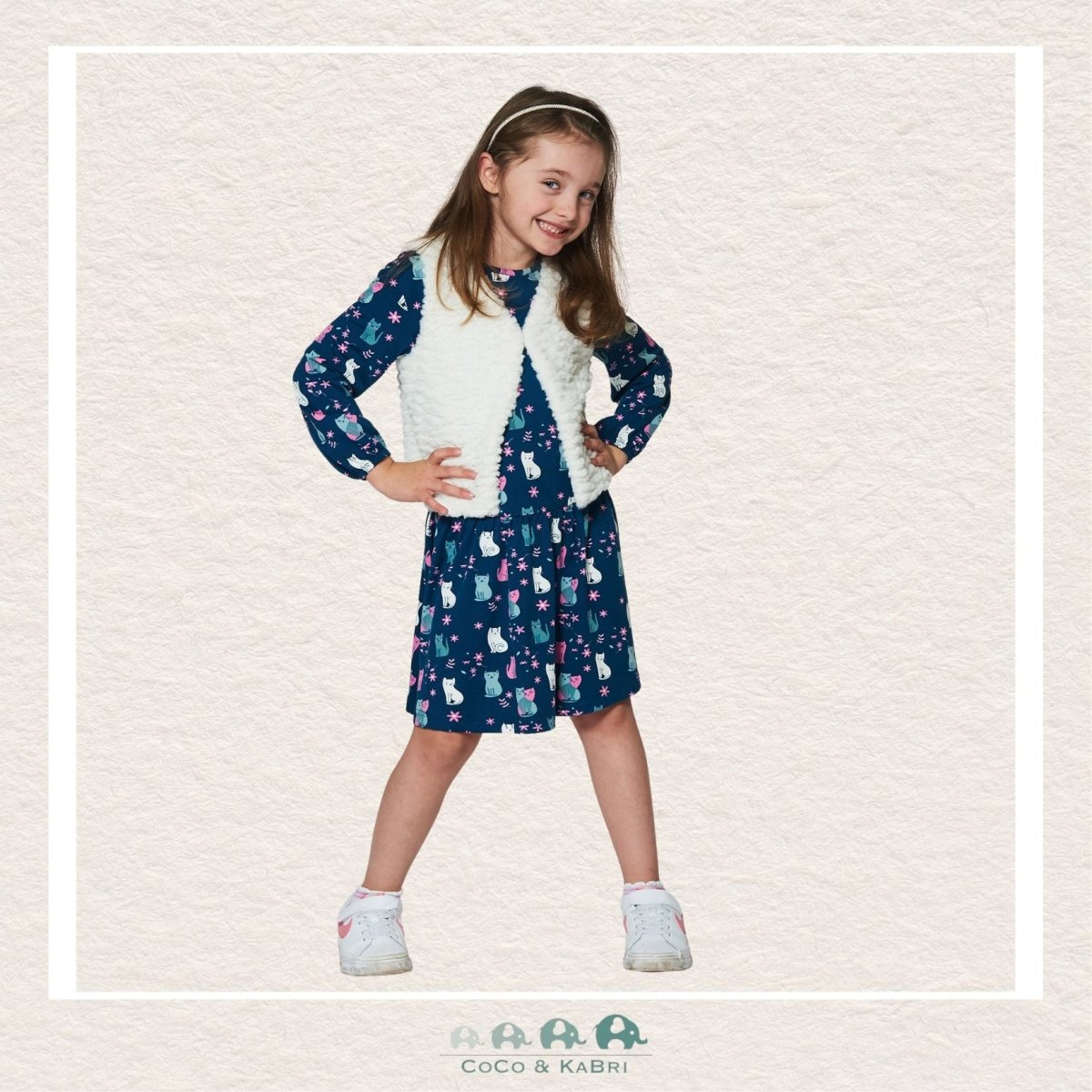 🇨🇦 Deux Par Deux Girls Faux Fur Vest Off White, CoCo & KaBri Children's Boutique