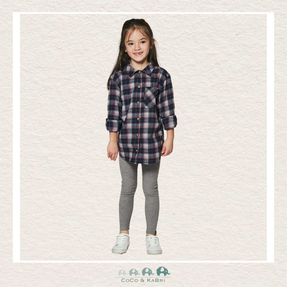 🇨🇦 Deux Par Deux: Girls Rib Leggings Grey, CoCo & KaBri Children's Boutique