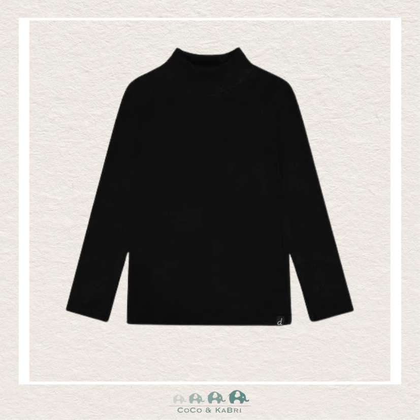 🇨🇦 Deux Par Deux Girls Top: Super Soft Brushed Mock Neck Top Black, CoCo & KaBri Children's Boutique