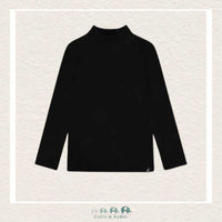 🇨🇦 Deux Par Deux Girls Top: Super Soft Brushed Mock Neck Top Black, CoCo & KaBri Children's Boutique