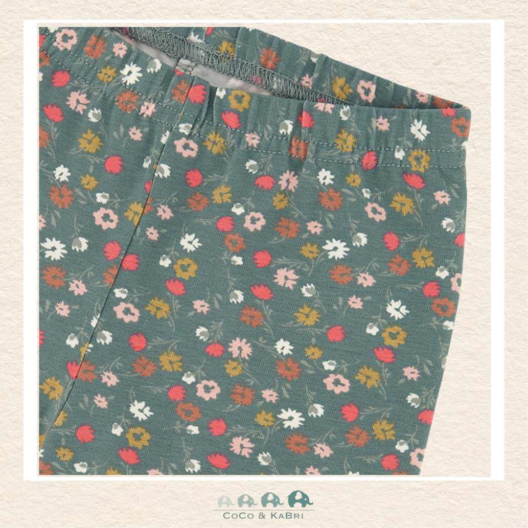 Deux Par Deux: Green Floral Leggings, CoCo & KaBri Children's Boutique, Brooks Alberta Canada