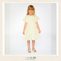 🇨🇦 Deux Par Deux: Jacquard Dress White Printed Flowers, Photo of girl wearing the floral dress, CoCo & KaBri Children's Boutique, Canada