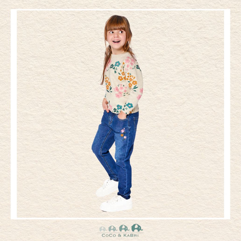 🇨🇦 Deux Par Deux Jeans with Embroidered Flowers, CoCo & KaBri Children's Boutique