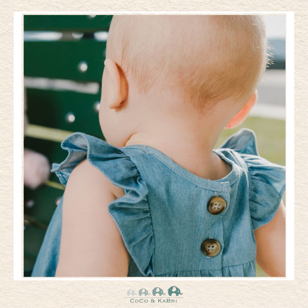 🇨🇦 Deux Par Deux: Light Blue Chambray Dress and Bloomer Set Light Blue, CoCo & KaBri Children's Boutique