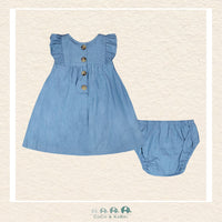 🇨🇦 Deux Par Deux: Light Blue Chambray Dress and Bloomer Set Light Blue, CoCo & KaBri Children's Boutique