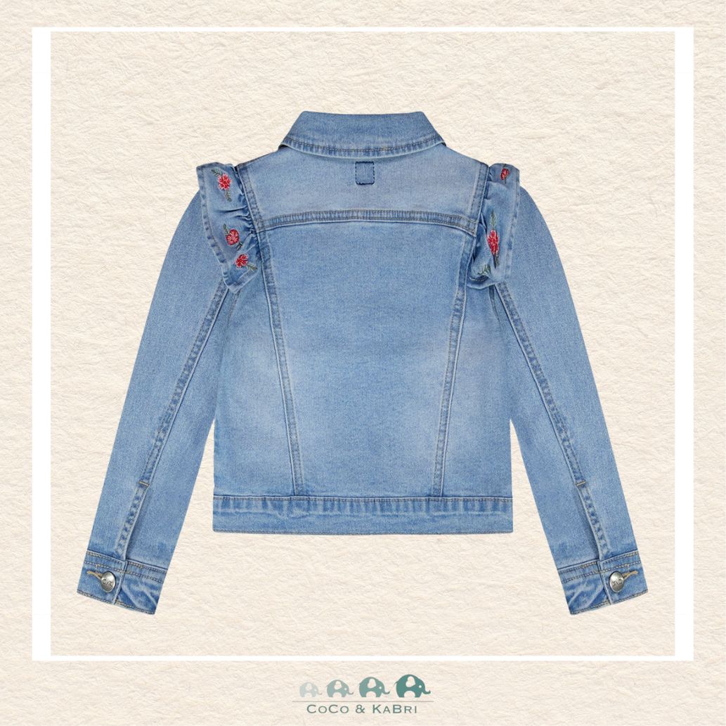 🇨🇦 Deux Par Deux: Light Blue Denim Jacket With Embroidery, CoCo & KaBri Children's Boutique