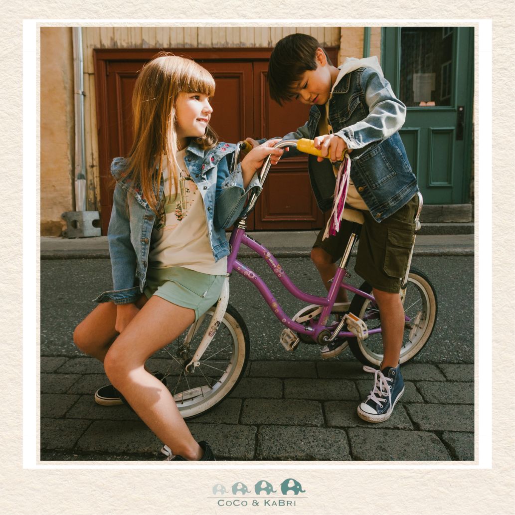 🇨🇦 Deux Par Deux: Light Blue Denim Jacket With Embroidery, CoCo & KaBri Children's Boutique