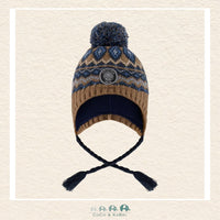 🇨🇦 Deux Par Deux Lined Peruvian Knit Hat Taupe & Navy, CoCo & KaBri Children's Boutique