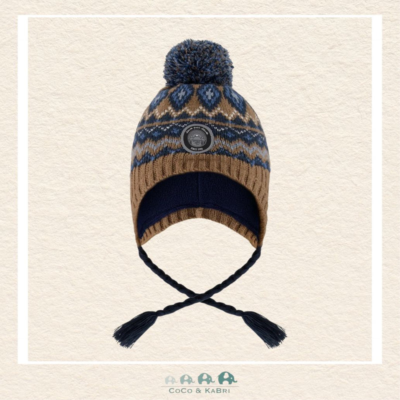 🇨🇦 Deux Par Deux Lined Peruvian Knit Hat Taupe & Navy, CoCo & KaBri Children's Boutique