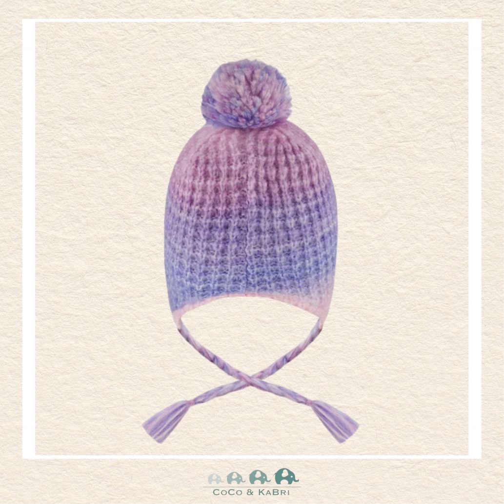 🇨🇦 Deux Par Deux Lined Peruvian Knit Pompom Hat Blue, Purple And Pink, CoCo & KaBri Children's Boutique
