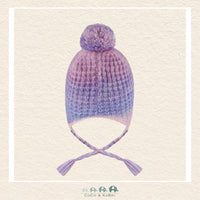 🇨🇦 Deux Par Deux Lined Peruvian Knit Pompom Hat Blue, Purple And Pink, CoCo & KaBri Children's Boutique