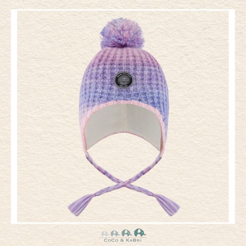 🇨🇦 Deux Par Deux Lined Peruvian Knit Pompom Hat Blue, Purple And Pink, CoCo & KaBri Children's Boutique
