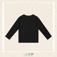 🇨🇦 Deux Par Deux Long Sleeve Cotton Tshirt - Black with Pink Heart, CoCo & KaBri Children's Boutique