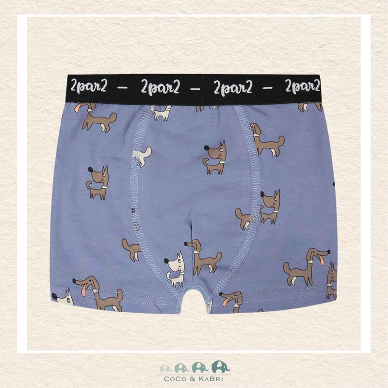 🇨🇦 Deux Par Deux: Organic Cotton Boxer Blue Dog Print, CoCo & KaBri Children's Boutique
