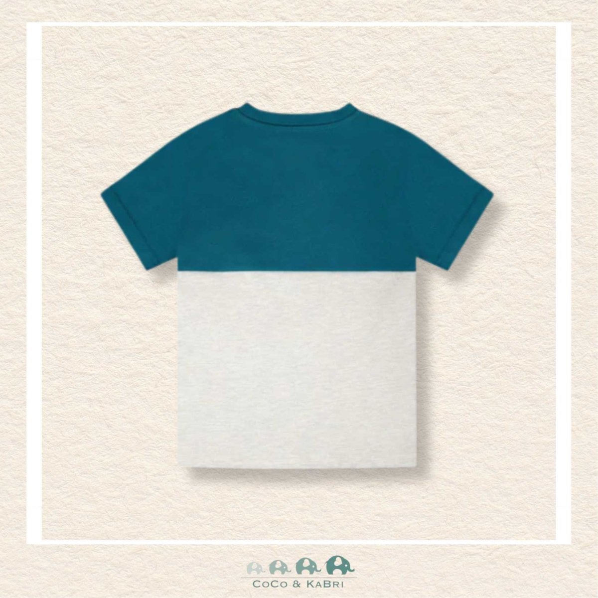 🇨🇦 Deux Par Deux: Organic Cotton Colorblock Jersey T-Shirt With Chest Pocket Heather Grey, CoCo & KaBri Children's Boutique, Brooks Alberta Canada