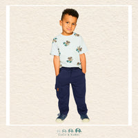 🇨🇦 Deux Par Deux: Organic Cotton Jersey T-Shirt Blue Pug Print, CoCo & KaBri Children's Boutique