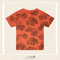 🇨🇦 Deux Par Deux: Organic Cotton Jersey T-Shirt Orange Printed Trucks, CoCo & KaBri Children's Boutique