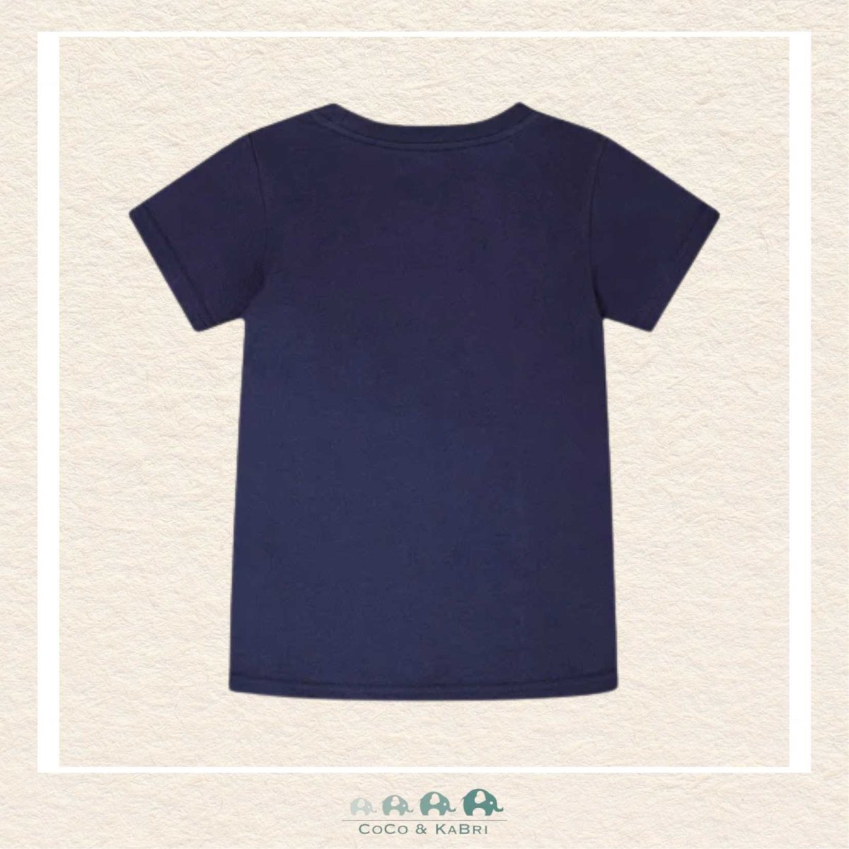 🇨🇦 Deux Par Deux: Organic Cotton Jersey T-Shirt With Bike Print Dark Blue, CoCo & KaBri Children's Boutique, Brooks Alberta Canada