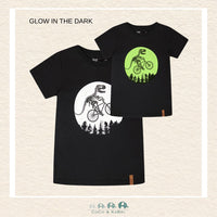 🇨🇦 Deux Par Deux: Organic Cotton Jersey T-Shirt With Dino On Bike Print Black, CoCo & KaBri Children's Boutique