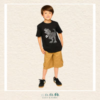 🇨🇦 Deux Par Deux: Organic Cotton Jersey T-Shirt With Dino Print Black, CoCo & KaBri Children's Boutique