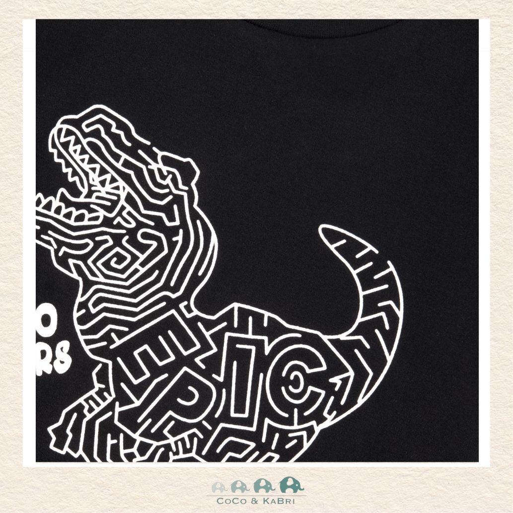 🇨🇦 Deux Par Deux: Organic Cotton Jersey T-Shirt With Dino Print Black, CoCo & KaBri Children's Boutique