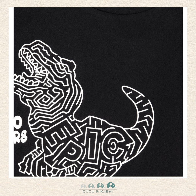 🇨🇦 Deux Par Deux: Organic Cotton Jersey T-Shirt With Dino Print Black, CoCo & KaBri Children's Boutique