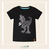 🇨🇦 Deux Par Deux: Organic Cotton Jersey T-Shirt With Dino Print Black, CoCo & KaBri Children's Boutique