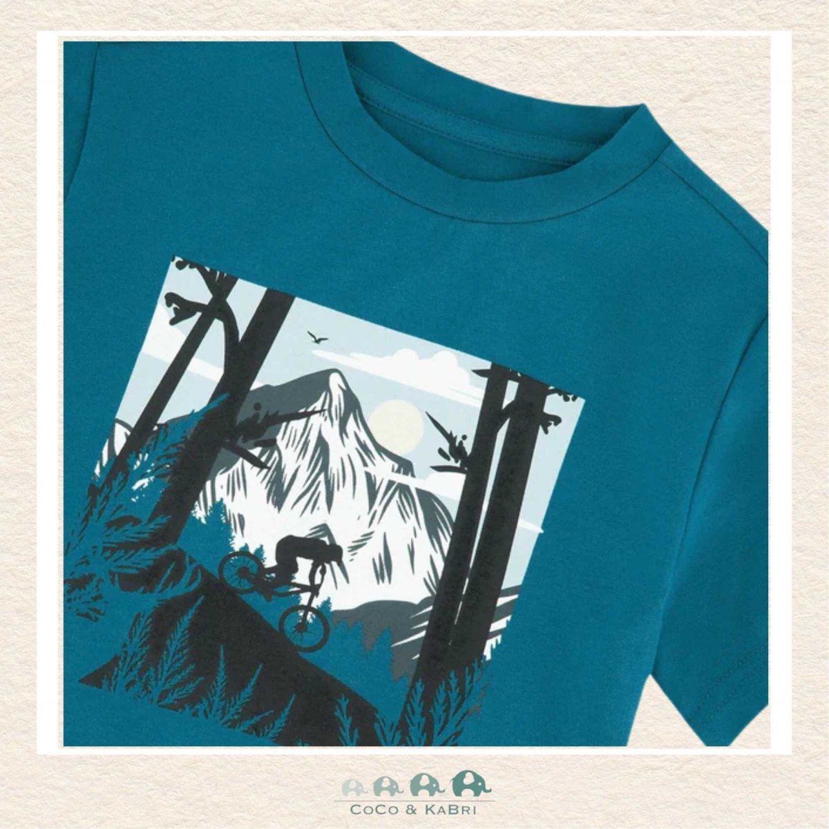 🇨🇦 Deux Par Deux: Organic Cotton Jersey T-Shirt With Print Atlantic Green, CoCo & KaBri Children's Boutique, Brooks Alberta Canada